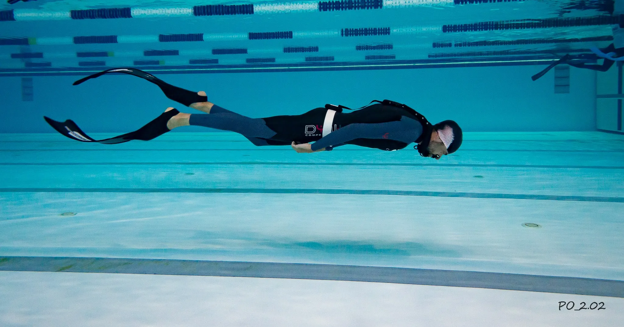 Sébastien en compétition d'apnée en piscine